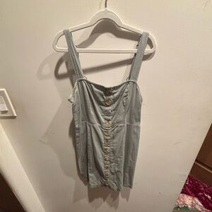 Sky and Sparrow Sage Green Buttoned Fitted Mini Dress